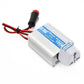 Car power inverter with DC input plug and multi-socket AC output connector