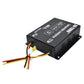 XUYUAN 24V to 12V converter underside view, black unit with screw terminals and wires