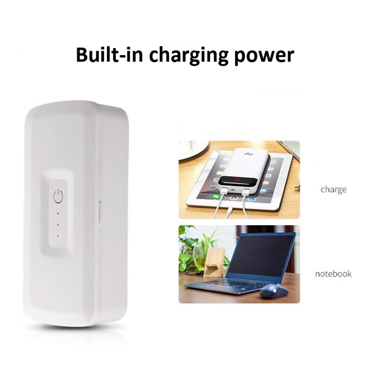 White portable UV sterilizer with built-in charging power and side control button