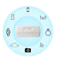 White UV sterilization box with icons for phone, watch, ring, mask, and other items