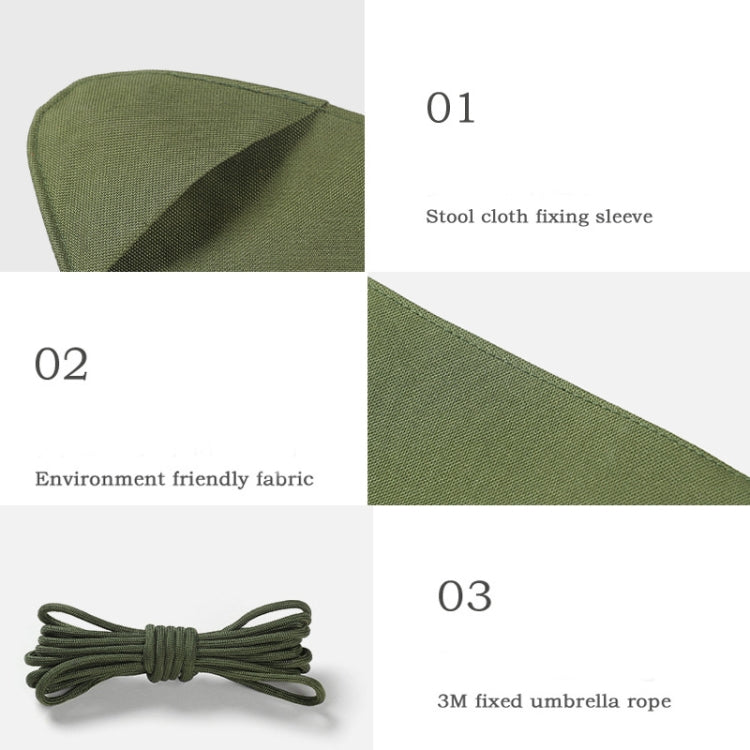Olive green triangular stool cloth with fixing rope accessory