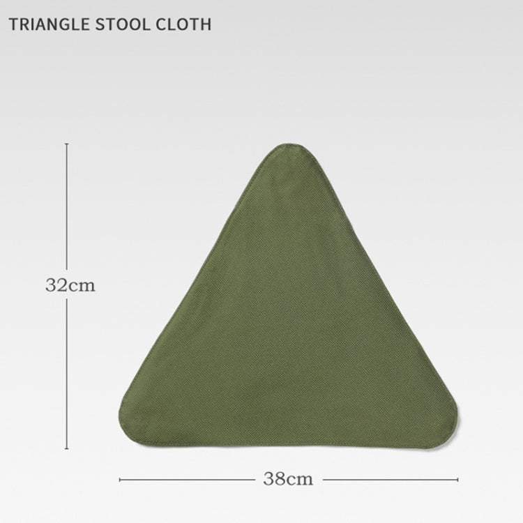 Olive green triangular stool cloth cover, 32cm high, 38cm wide