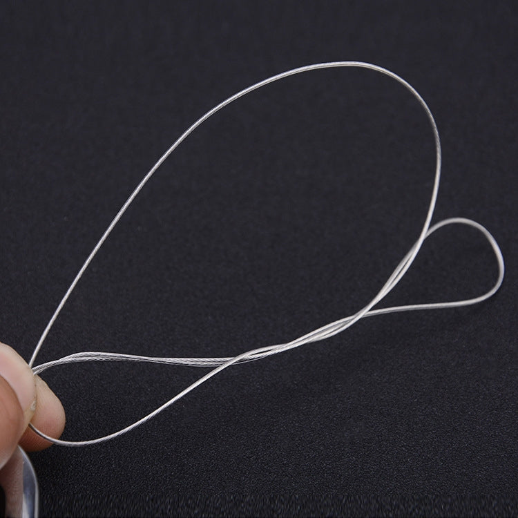 Retractable wire rope with metal key loop attachment