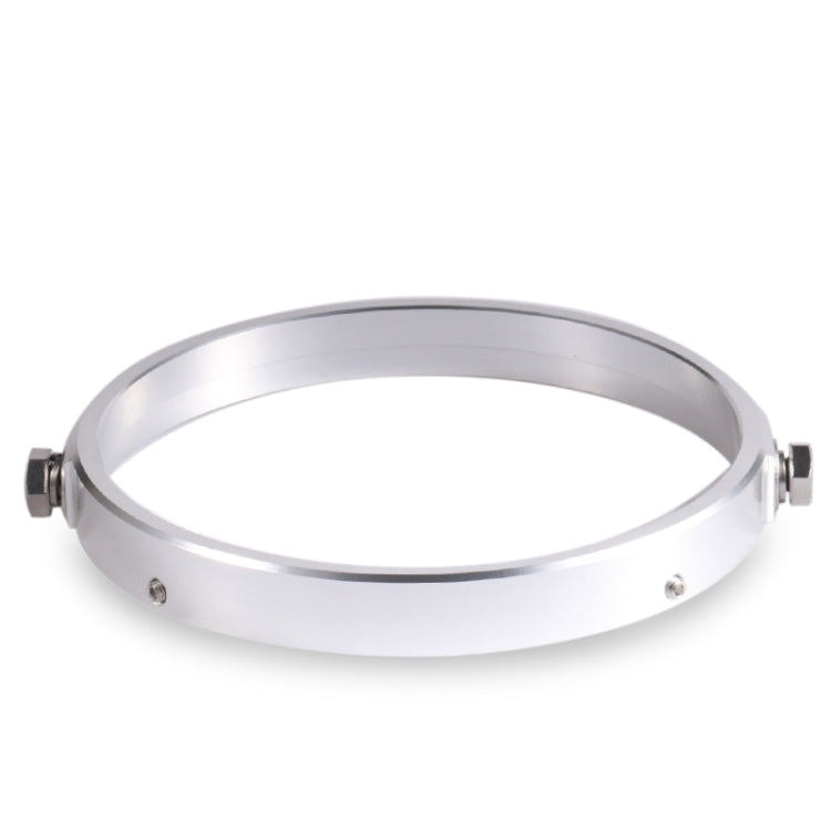 Silver motorcycle headlight mounting ring bracket with mounting studs