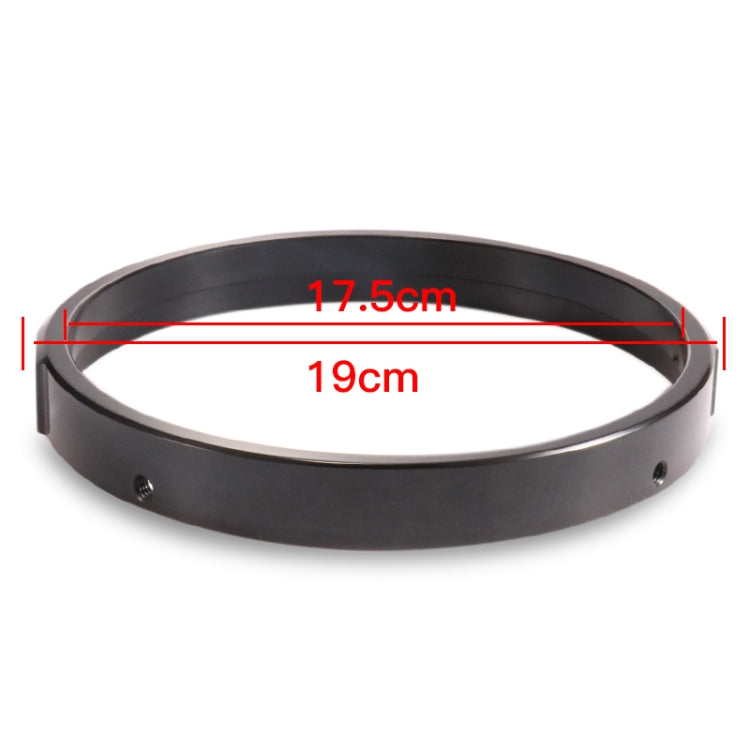 Black ring bracket dimensions: 19cm outer, 17.5cm inner