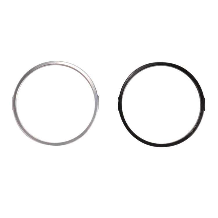 Set of headlight mounting rings: silver and black