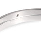 Silver motorcycle headlight ring bracket close-up of mounting hole