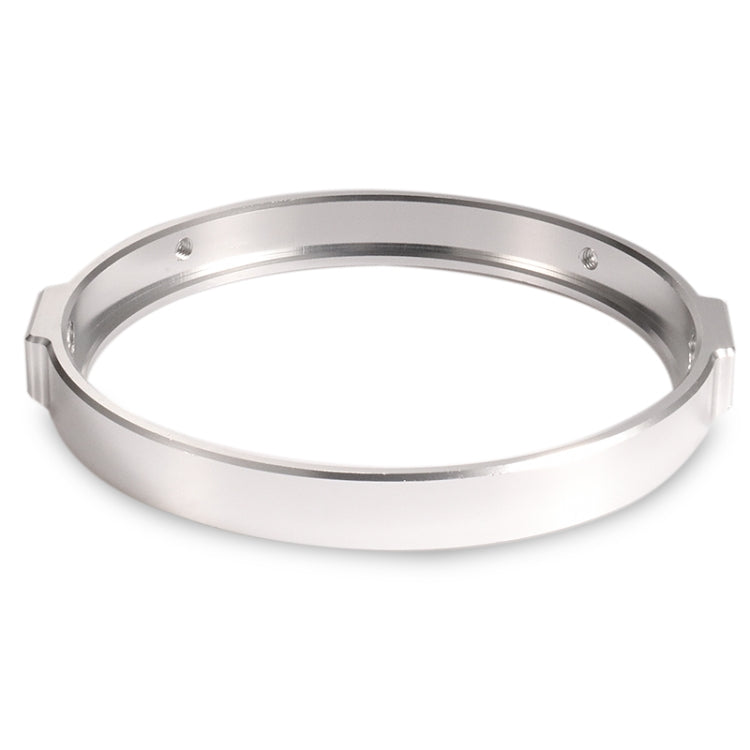 Silver 5.75-inch round motorcycle headlight ring with mounting tabs