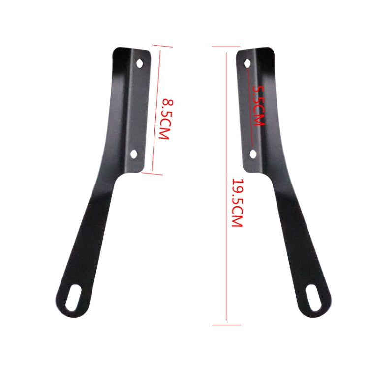 Motorcycle windshield mounting brackets set, black metal plates with bolt holes