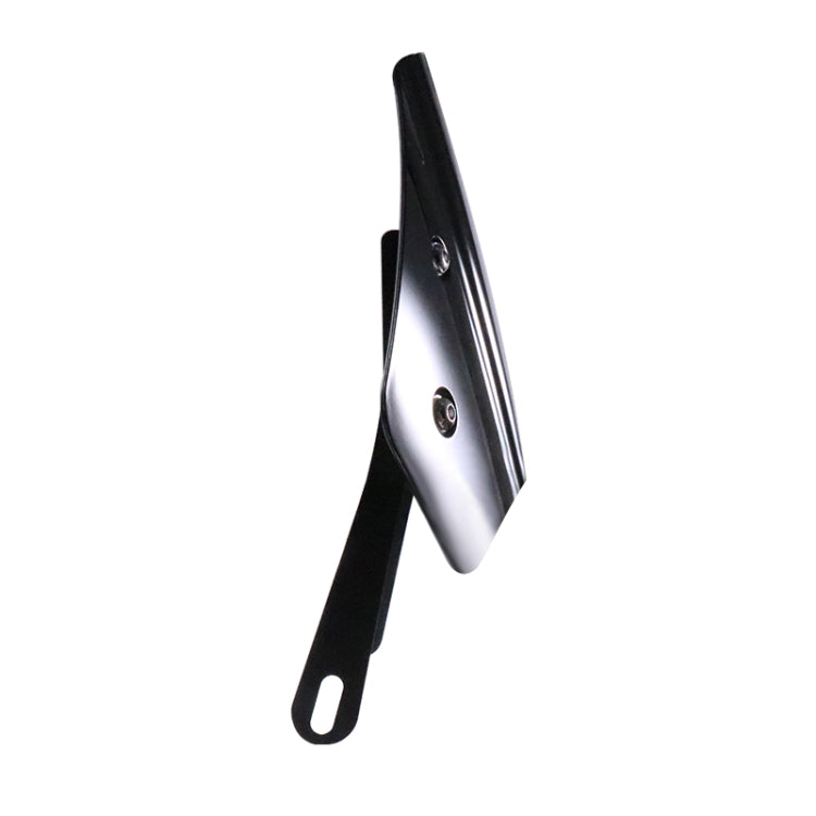 Black smoked motorcycle windshield with side bracket arm and mounting bolts