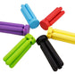 Multicolor cross-shaped folding silicone pot mat with purple, green, yellow, red, and black arms.