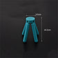 Teal cross-shaped folding silicone pot mat with three short legs, compact design.