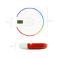 Pill reminder box with rainbow edge ring and red translucent lower compartment cover
