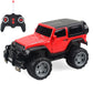 Red 1:18 remote control off-road SUV toy with front grille, doors, and chunky tires