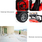 Red remote control SUV toy showing wheel detail and internal structure