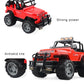 Red 1:18 remote control SUV toy with anti-skid tires and sturdy front bumper