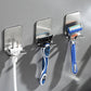 Metal razor wall hooks with curved holders for cartridges
