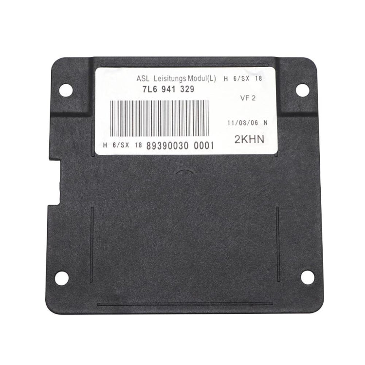 AFS headlight turning control module, black electronic unit with barcode label and 4 mounting holes