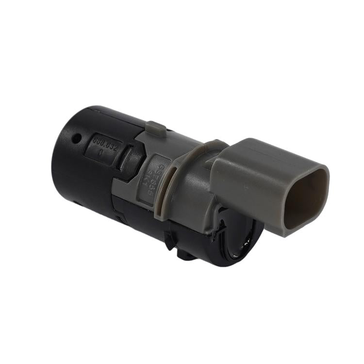 Black car reversing sensor probe with gray connector and side view