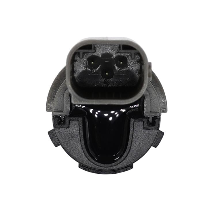 Car reversing sensor probe connector view with exposed pin socket in black
