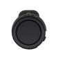 Round black car reversing radar sensor with flat outer bezel and raised rim