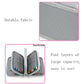 Gray four-layer pencil case with textured hex pattern fabric close-up
