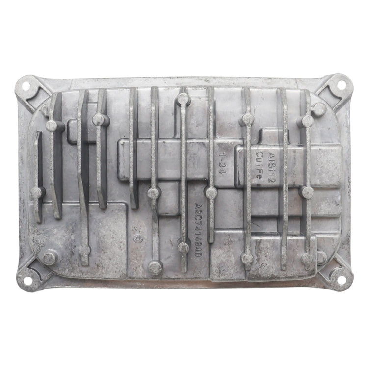 Metal LED driver module with internal pins and circuitry, rectangular housing