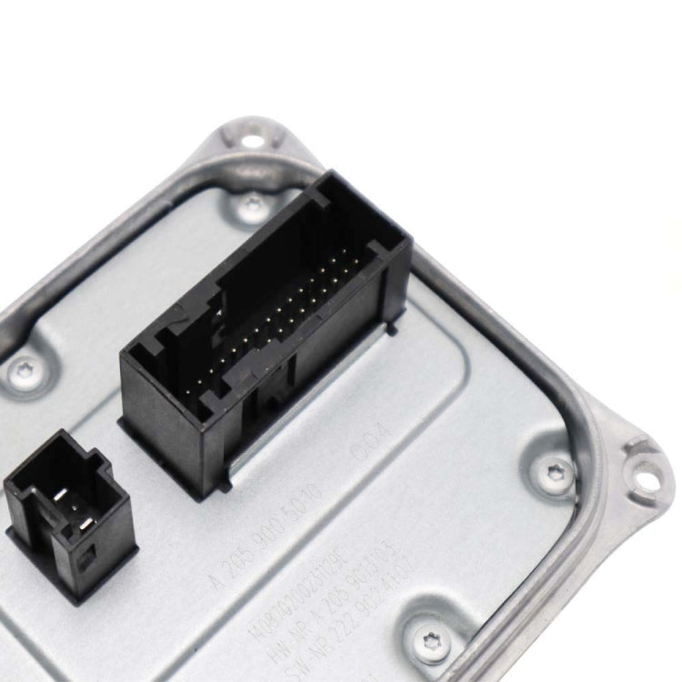 LED ballast control module connector socket on silver metal housing