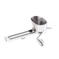 Stainless steel coriander chopper with measurement labels and hand crank handle