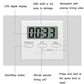 Digital kitchen timer with ABS-style body, LED display, and start/pause, min, sec buttons