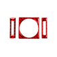 Red carbon-fiber clock panel sticker set: round center and side strips, 3 pcs