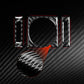 Red carbon-fiber clock panel sticker set with black round center and side strips, 3 pcs