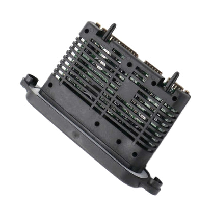 LED headlight driver module with black housing and green circuit board