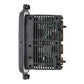 LED headlight driver module, side view with connector pins on black frame