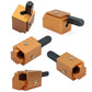 Golden right-angle hinge groove chisel tool with side and top views