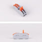 Fast wire joint connector with orange lever and gray body, shown with cable