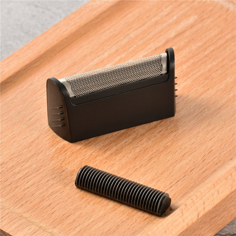 Black mesh cutter head with exposed blade, includes separate spring replacement blade
