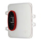 Xenon headlight ballast module with red-ring socket on metal cover
