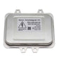 Xenon headlight ballast module with printed specifications label, metal housing