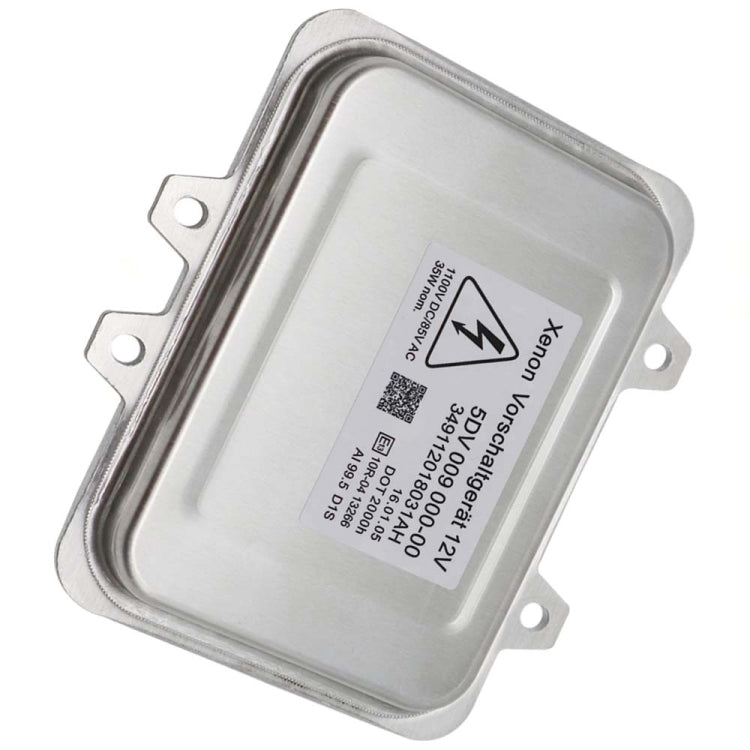 Xenon headlight ballast module with label and QR code, metal frame