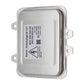 Xenon headlight ballast module with label, shiny silver metal casing