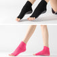 Black and pink open-toe five-finger yoga socks with dotted anti-slip soles