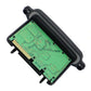 LED headlight controller module, diagonal view, green PCB with gold edge connector
