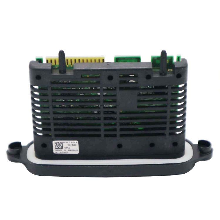LED headlight controller module rear view with vented casing and exposed circuit contacts