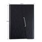 Black imitation leather PU A5 tri-fold loose-leaf notepad with pen loop