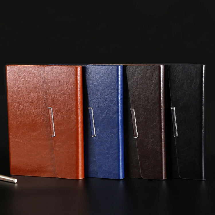 Assorted imitation leather PU A5 tri-fold notepad covers with metal pen loops