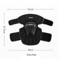 Knee pad protector, black carbon-fiber style shell with cushioned center and straps