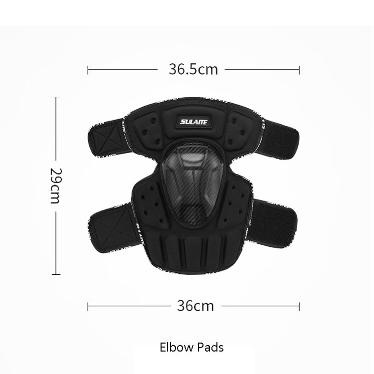 Elbow pad protector, black carbon-fiber style shell with cushioned center and straps