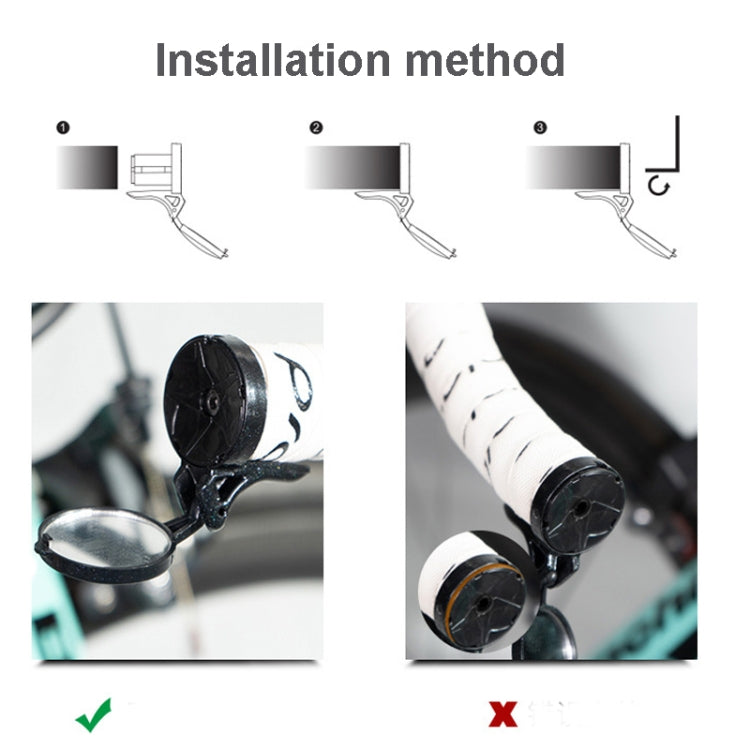 Installation diagram for bicycle handlebar plug reflector mirror