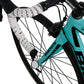 Close-up of black bicycle handlebar plug reflector mirror on road bike